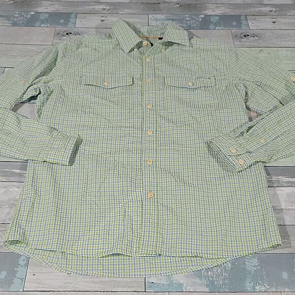 Orvis Green/Blue/White Button Down Long Sleeved Shirt sz Medium - Picture 1 of 6